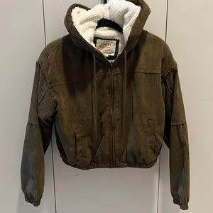 Olive Green Sherpa Jacket
